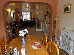 Looking down towards the lounge area